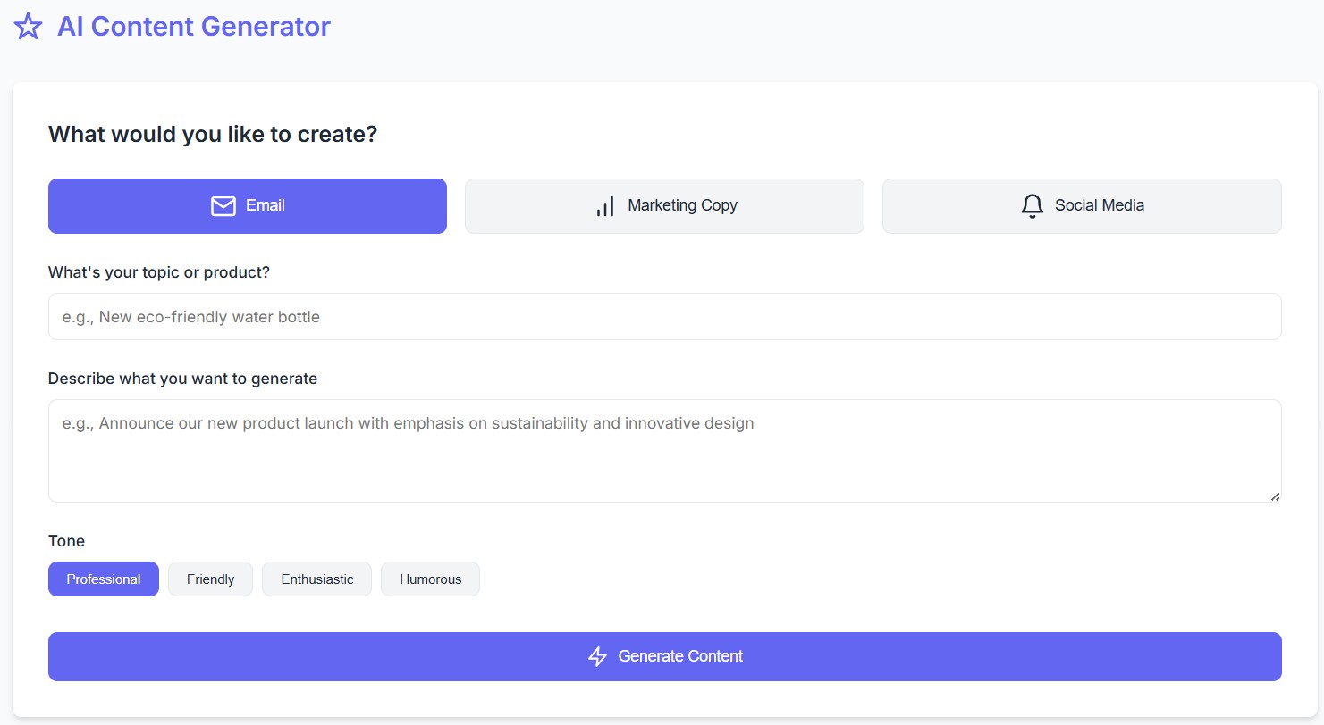 Content Creation Demo